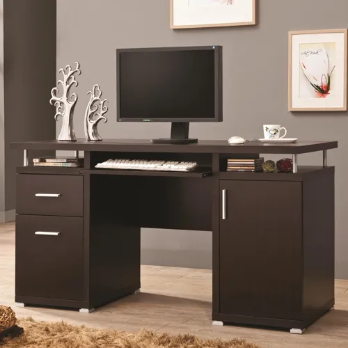 Tracy 2 Drawer Computer Desk Cappuccino