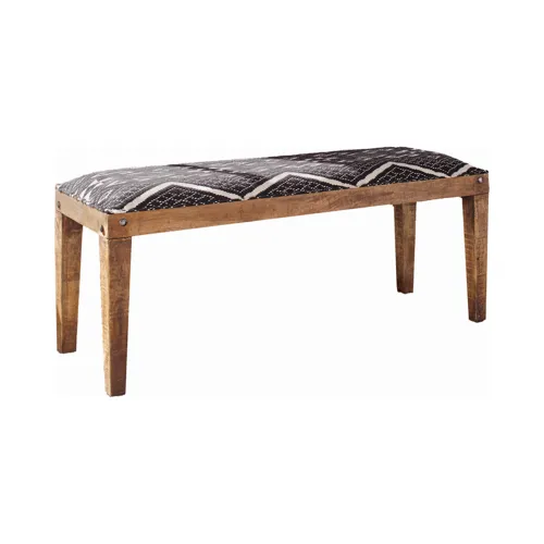 Lamont Rectangular Upholstered Bench Natural Navy