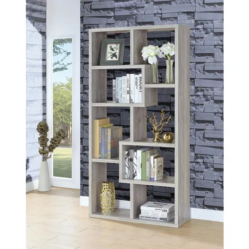 Theo 10 Shelf Bookcase Grey Driftwood
