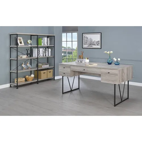 Analiese 4 Drawer Writing Desk Grey Driftwood