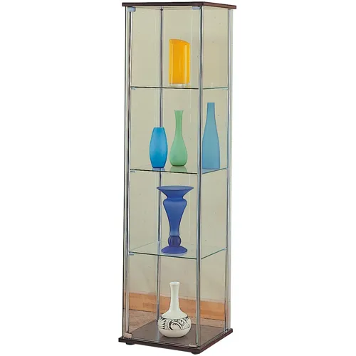 Bellatrix Rectangular 4 Shelf Curio Cabinet Cappuccino Clear