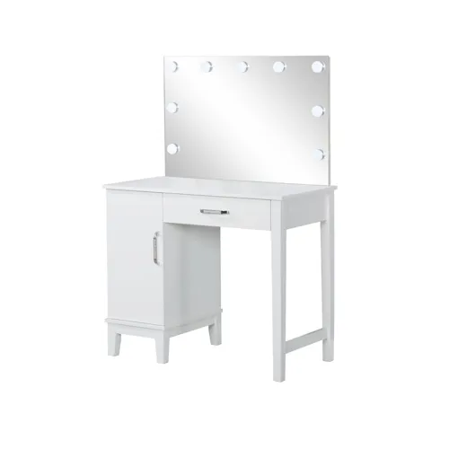 Elijah Vanity Set Led Lights White Dark Grey