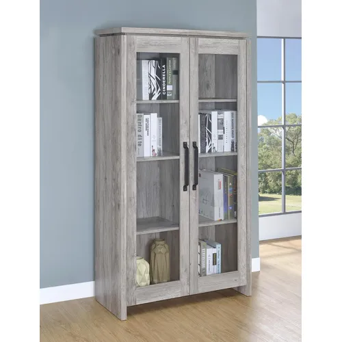 Alejo 2 Door Tall Cabinet Grey Driftwood