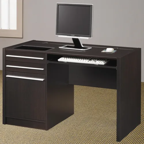 Halston Rectangular Connect It Office Desk Cappuccino