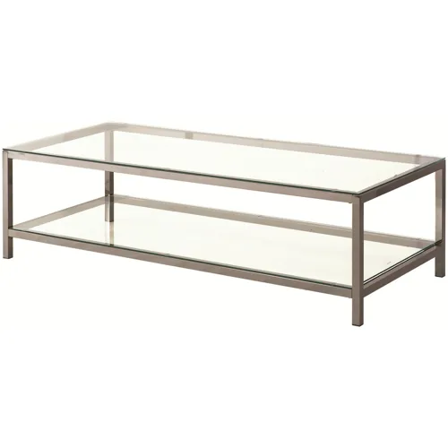 Trini Coffee Table Glass Shelf Black Nickel