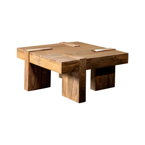 Samira Wooden Square Coffee Table Natural Sheesham