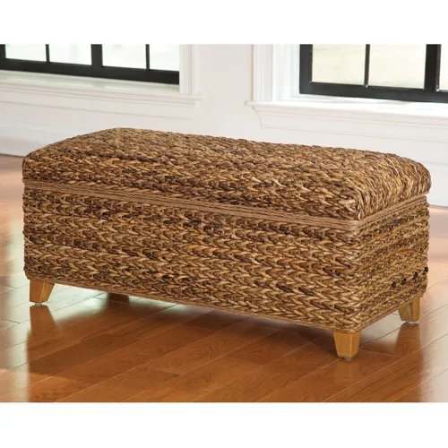 Laughton Hand Woven Storage Trunk Amber