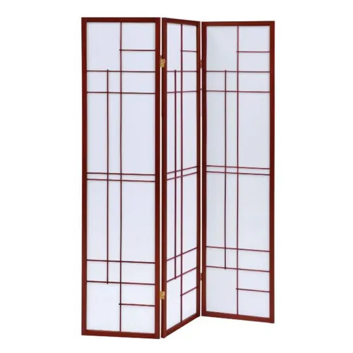 Katerina 3 Panel Folding Floor Screen White Cherry