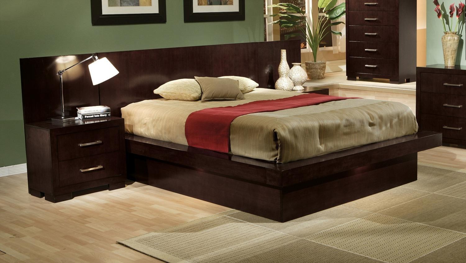 Jessica Queen Pier Platform Bed with Rail Seating and Lights 200711Q