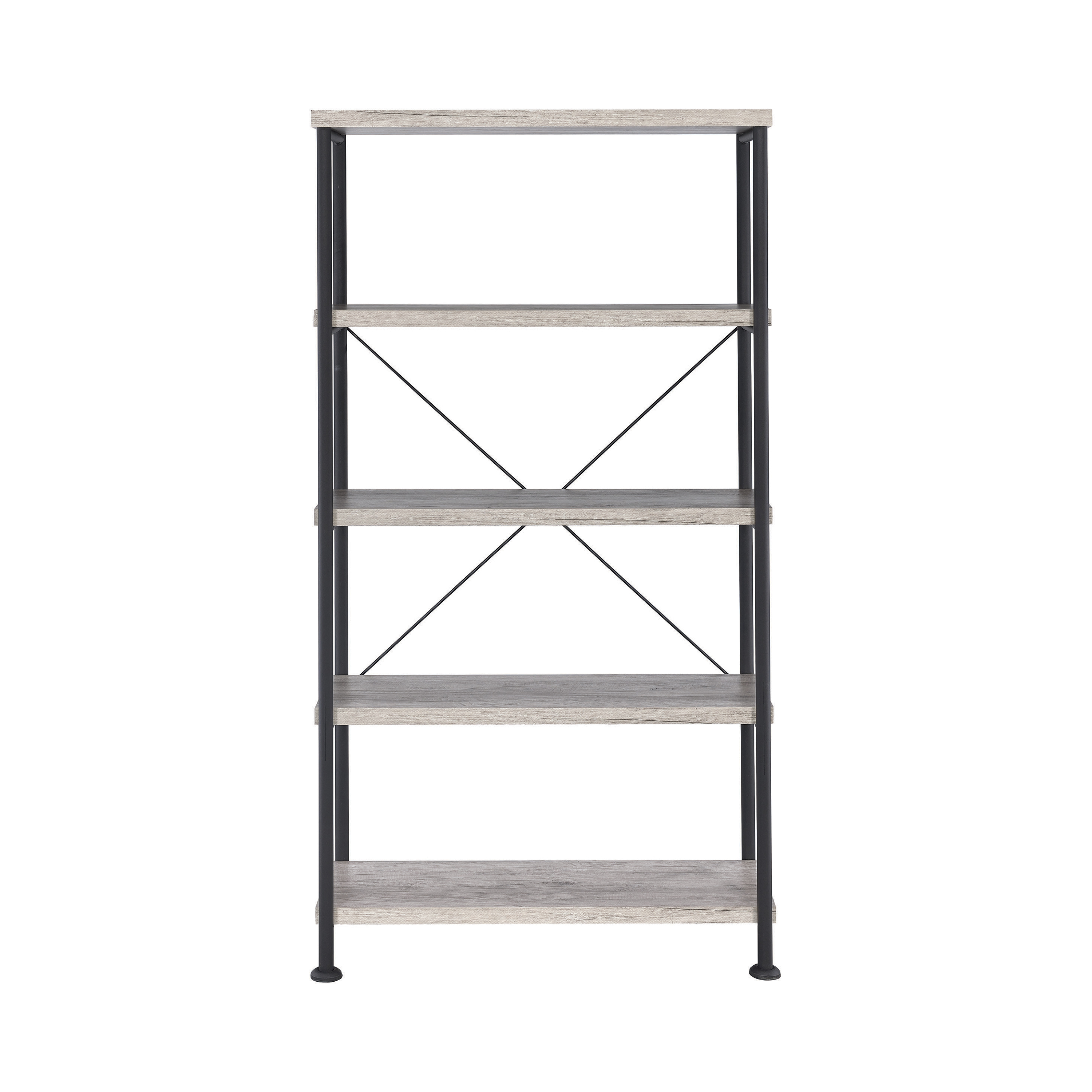 Analiese 4 Shelf Bookcase Grey Driftwood 801546 by Coaster Furniture at