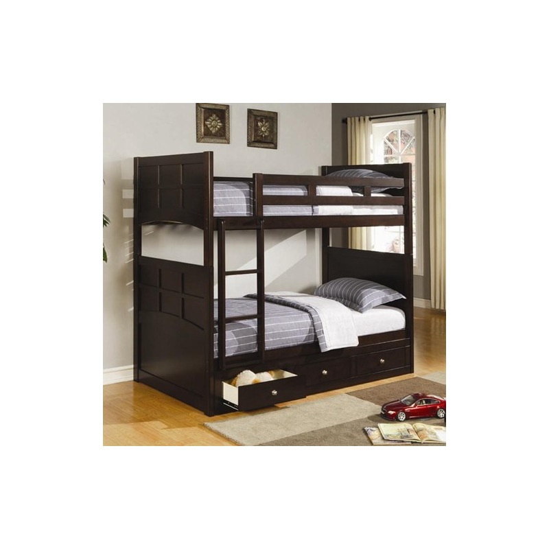 Jasper Twin Bunk Bed With Under Bed Storage Drawers By Coaster