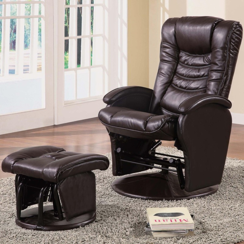 Recliners with Ottomans Casual Glider Recliner Chair with Matching Ottoman