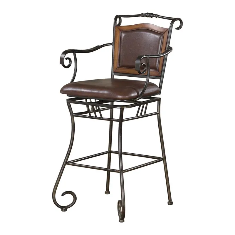 Sunland Upholstered Bar Stool Brown Bronze