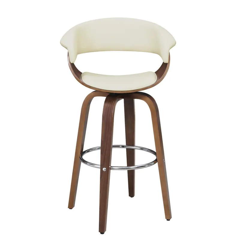 Zion Upholstered Swivel Bar Stool Walnut Ecru