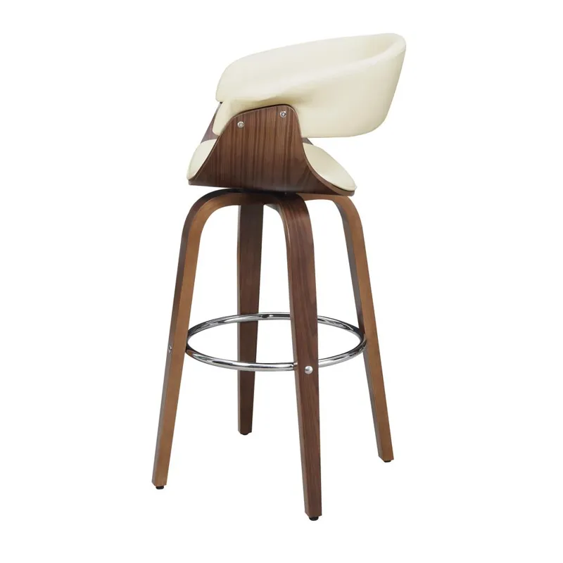 Zion Upholstered Swivel Bar Stool Walnut Ecru