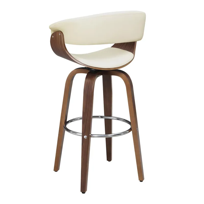 Zion Upholstered Swivel Bar Stool Walnut Ecru