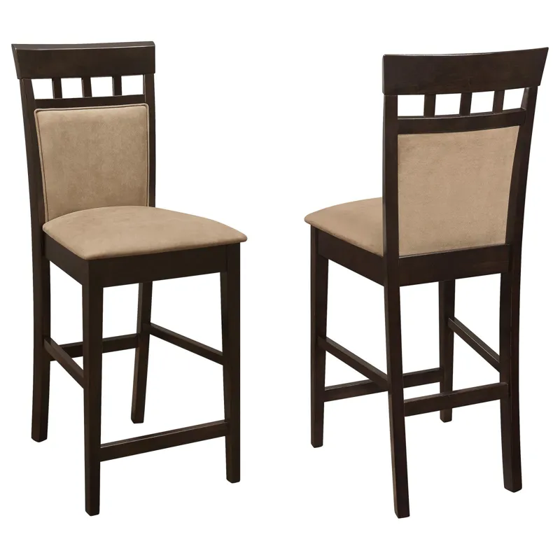 Clanton Upholstered Counter Height Stools Cappuccino Tan (Set Of 2)