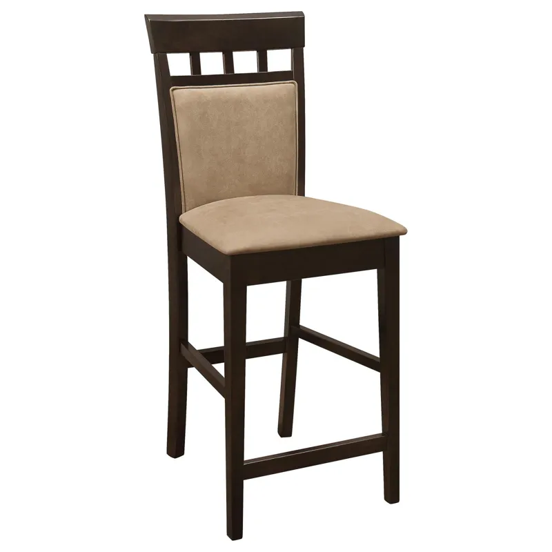 Clanton Upholstered Counter Height Stools Cappuccino Tan (Set Of 2)
