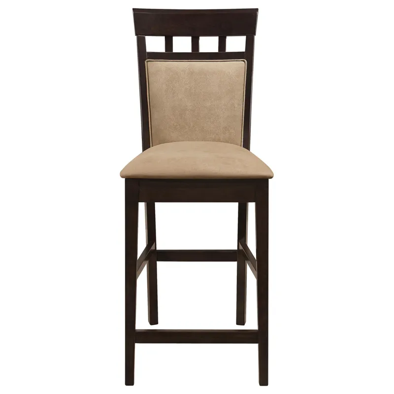 Clanton Upholstered Counter Height Stools Cappuccino Tan (Set Of 2)