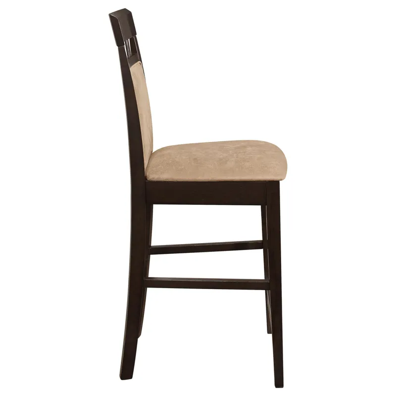 Clanton Upholstered Counter Height Stools Cappuccino Tan (Set Of 2)