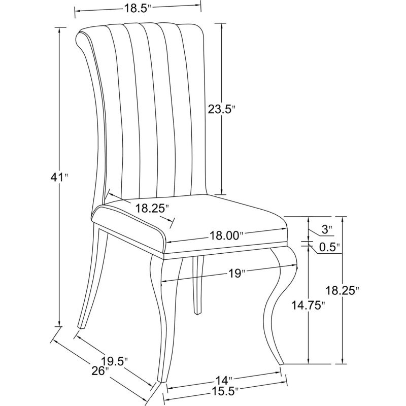 Betty Upholstered Side Chairs Ink Blue Chrome (Set Of 4) 105077 by Coaster Furniture at