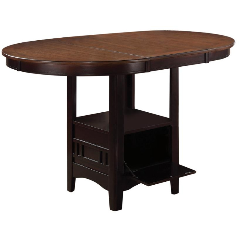 Lavon Oval Counter Height Table Light Chestnut Espresso 105278 by