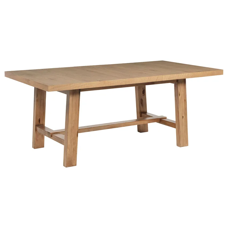 Middleton 76-Inch Extension Leaf Dining Table Natural Brown