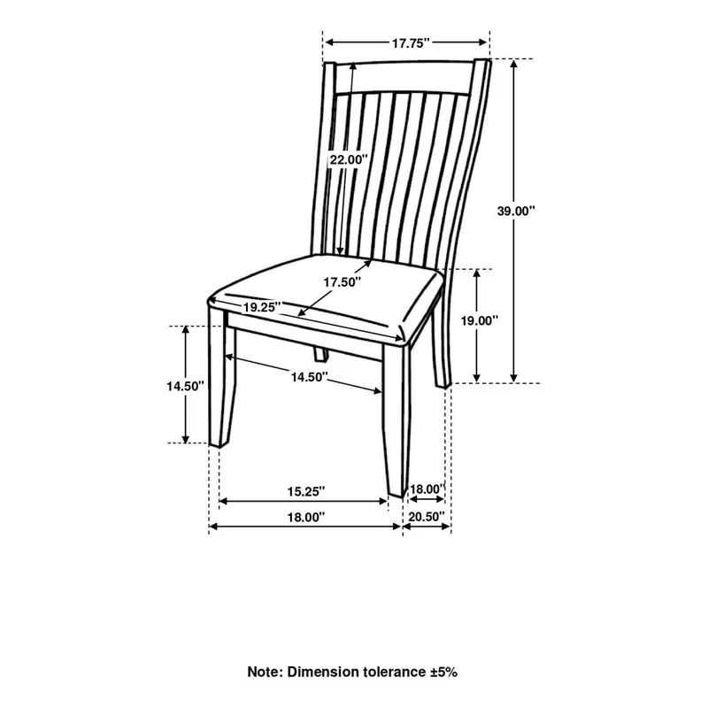 Nogales Slat Back Side Chairs Coastal Grey (Set Of 2)