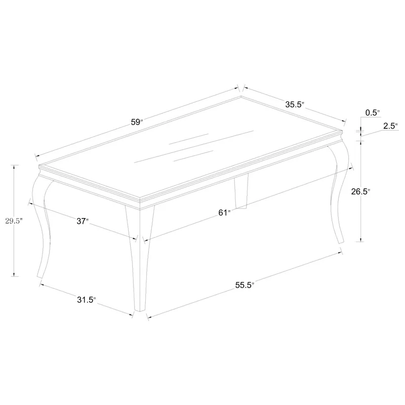 Carone Glass Top Dining Table White Chrome