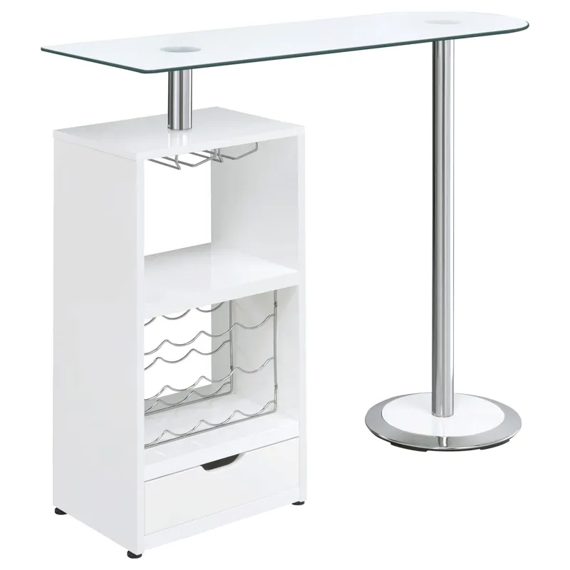 Koufax 1 Drawer Bar Table Glossy White