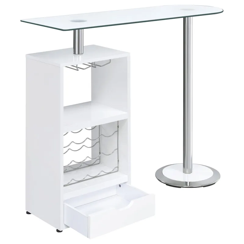 Koufax 1 Drawer Bar Table Glossy White