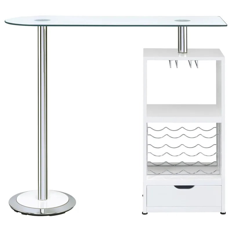 Koufax 1 Drawer Bar Table Glossy White