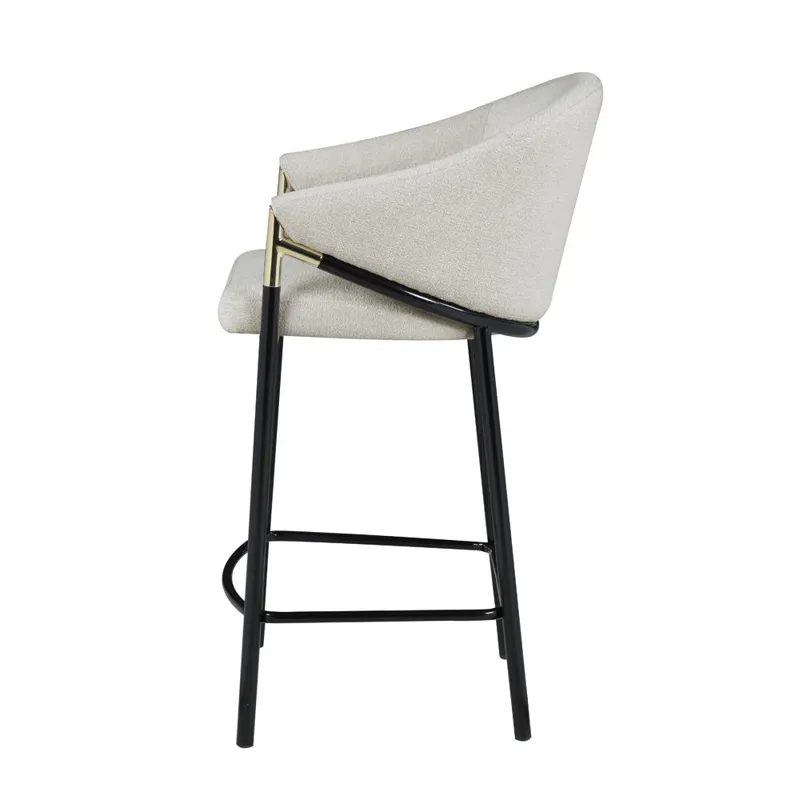 Chadwick Sloped Arm Counter Height Stools Beige Glossy Black (Set Of 2)