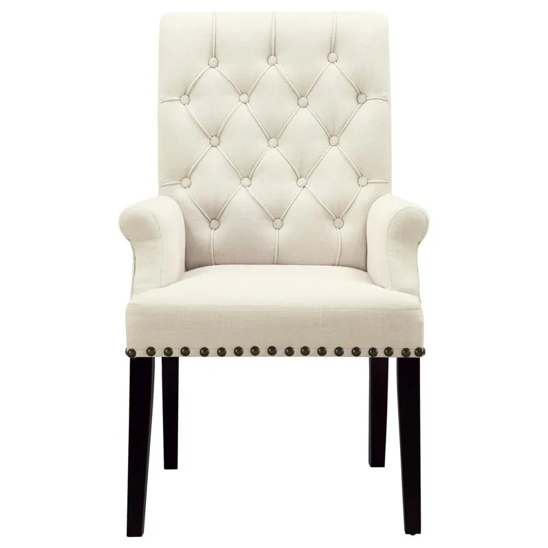 Mapleton Tufted Back Upholstered Arm Chair Beige