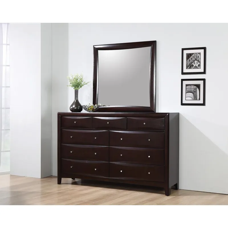 Phoenix Square Dresser Mirror Deep Cappuccino