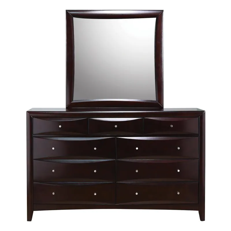 Phoenix Square Dresser Mirror Deep Cappuccino