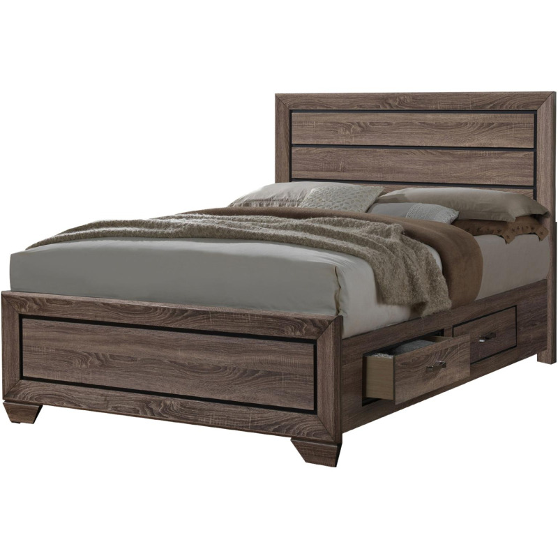Kauffman Eastern Storage Bed Washed Taupe King 204190KE by Coaster Furniture at Northeast