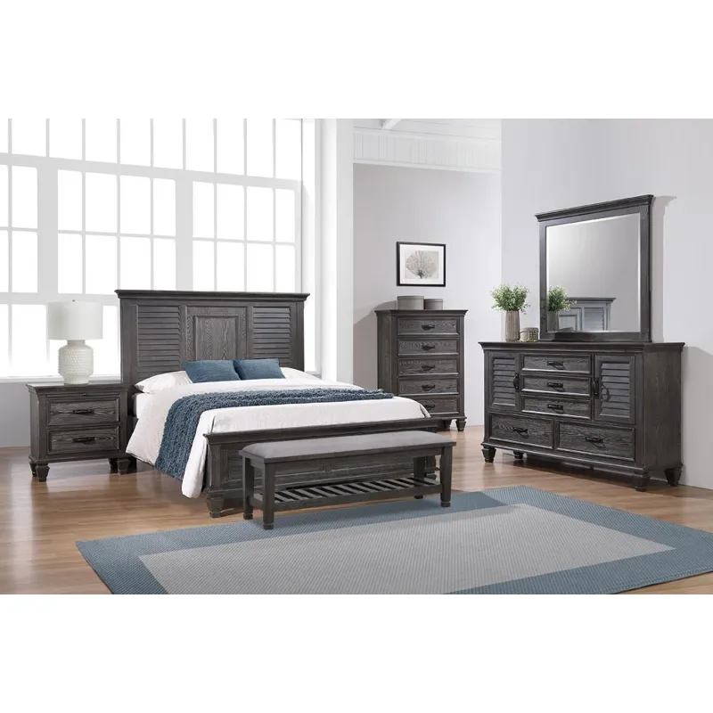 Franco 4 Piece Panel Bedroom Set Weathered Sage - Queen