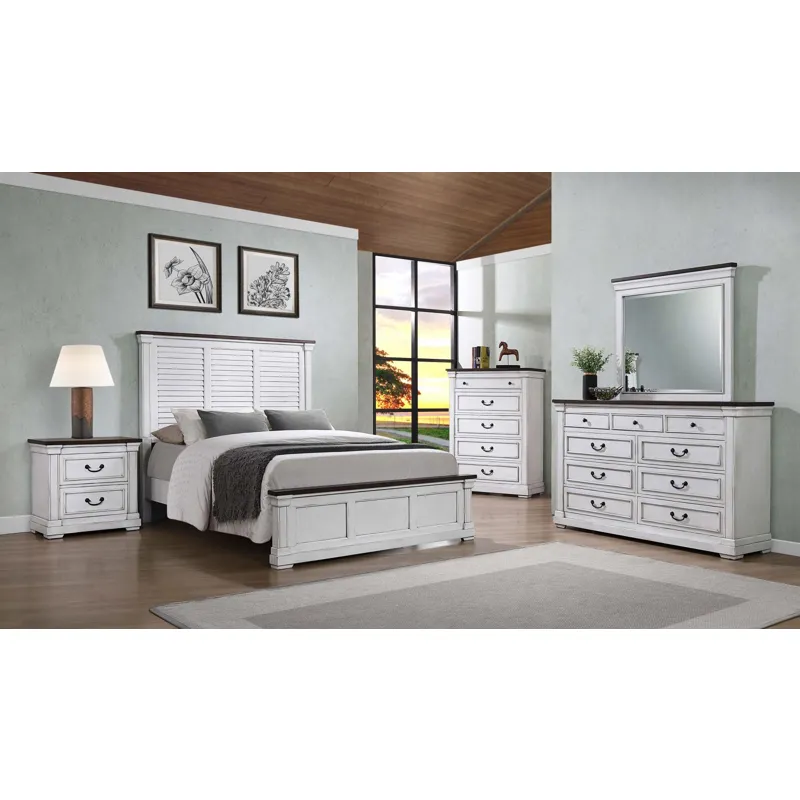 Hillcrest Eastern Panel Bed White - King