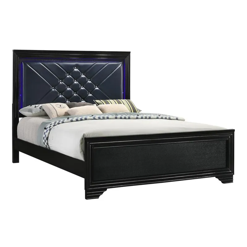 Penelope Bed Led Lighting Black Midnight Star - Queen