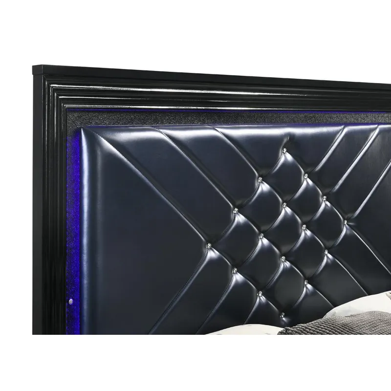 Penelope Bed Led Lighting Black Midnight Star - Queen