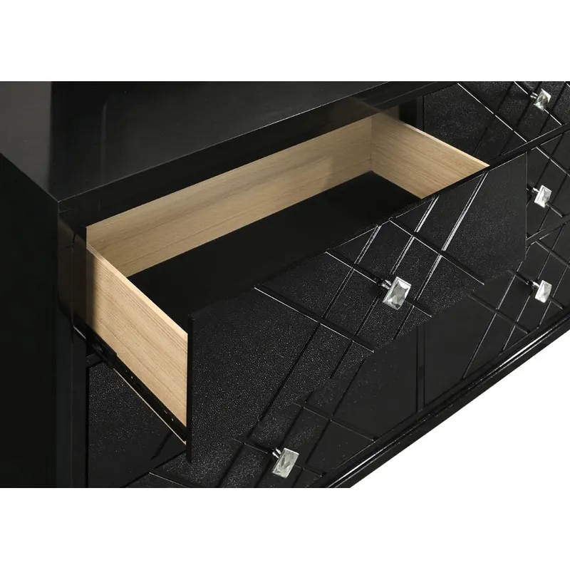 Penelope 6 Drawer Dresser Black
