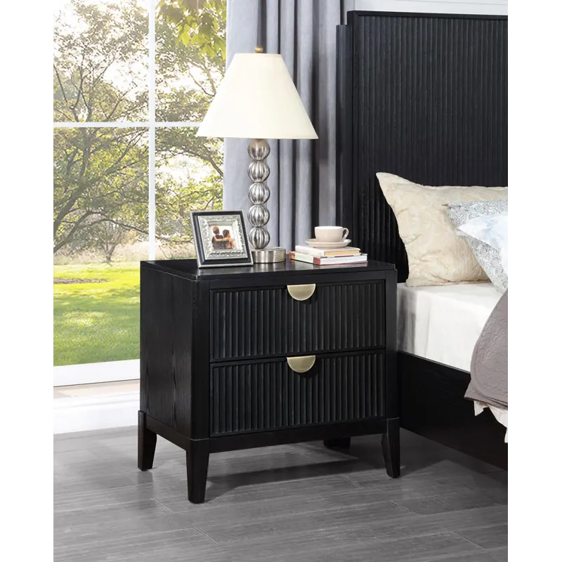 Brookmead 2-Drawer Nightstand Black