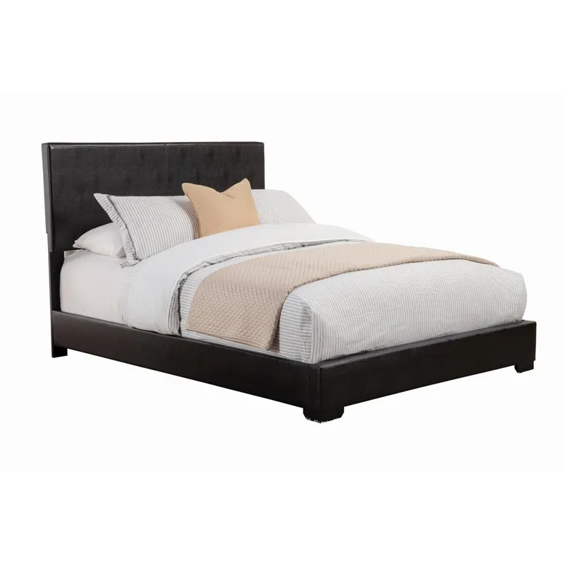 Conner Upholstered Panel Bed Black - California King