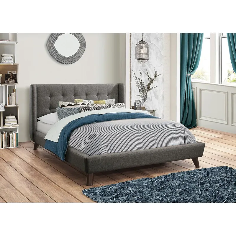 Carrington Grey Upholstered King Bed