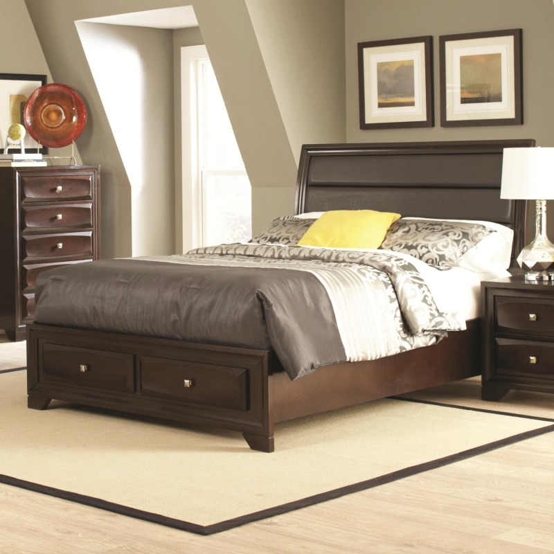 Jaxson California King Bed With Upholstered Headboard And Storage
