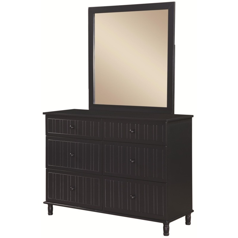 Zachary 6 Drawer Dresser And Mirror Set With Cottage Style Design