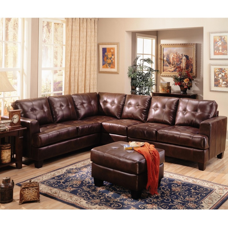 Samuel Contemporary Leather Sectional Sofa By Coaster Samuel Contemporary Leather Sectional Sofa