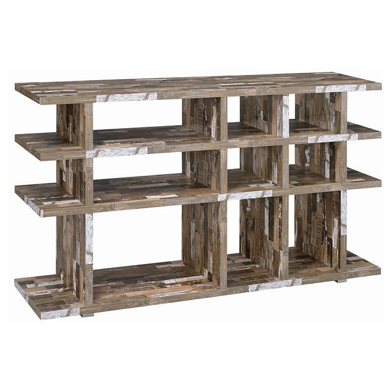 Rustic Salvaged Cabin LowProfile Bookcase 800848 by Coaster Furniture