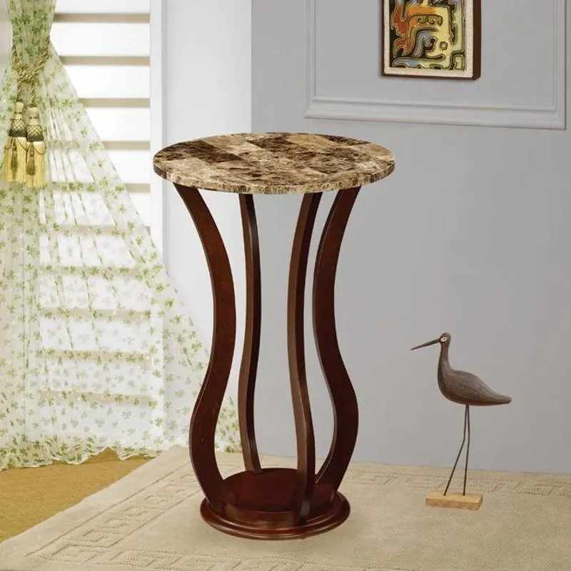 Accent Stands Round Marble Top Plant Stand